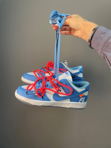 Кросівки Nike SB Dunk x Off White Blue White 8377 фото