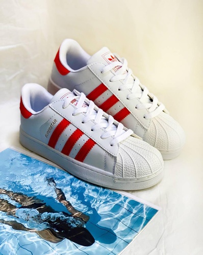 Adidas Superstar White Red 2882 фото