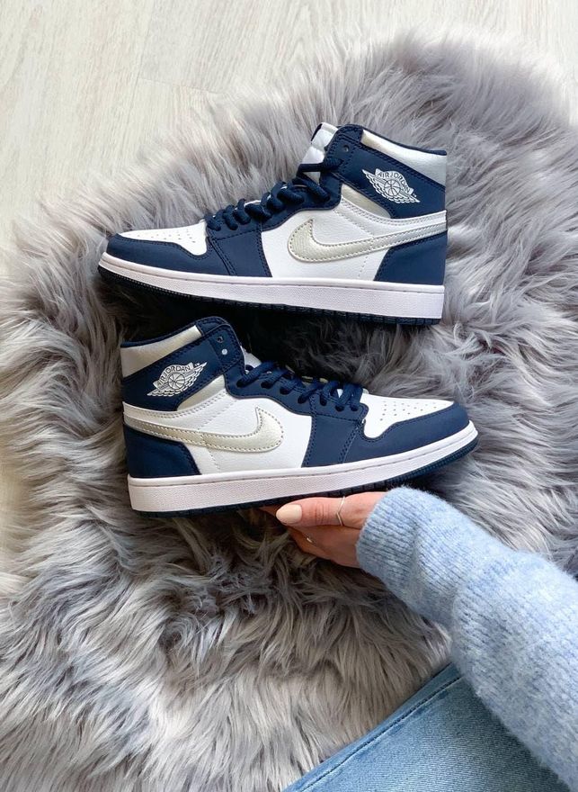 Air jordan 1 sales white navy blue