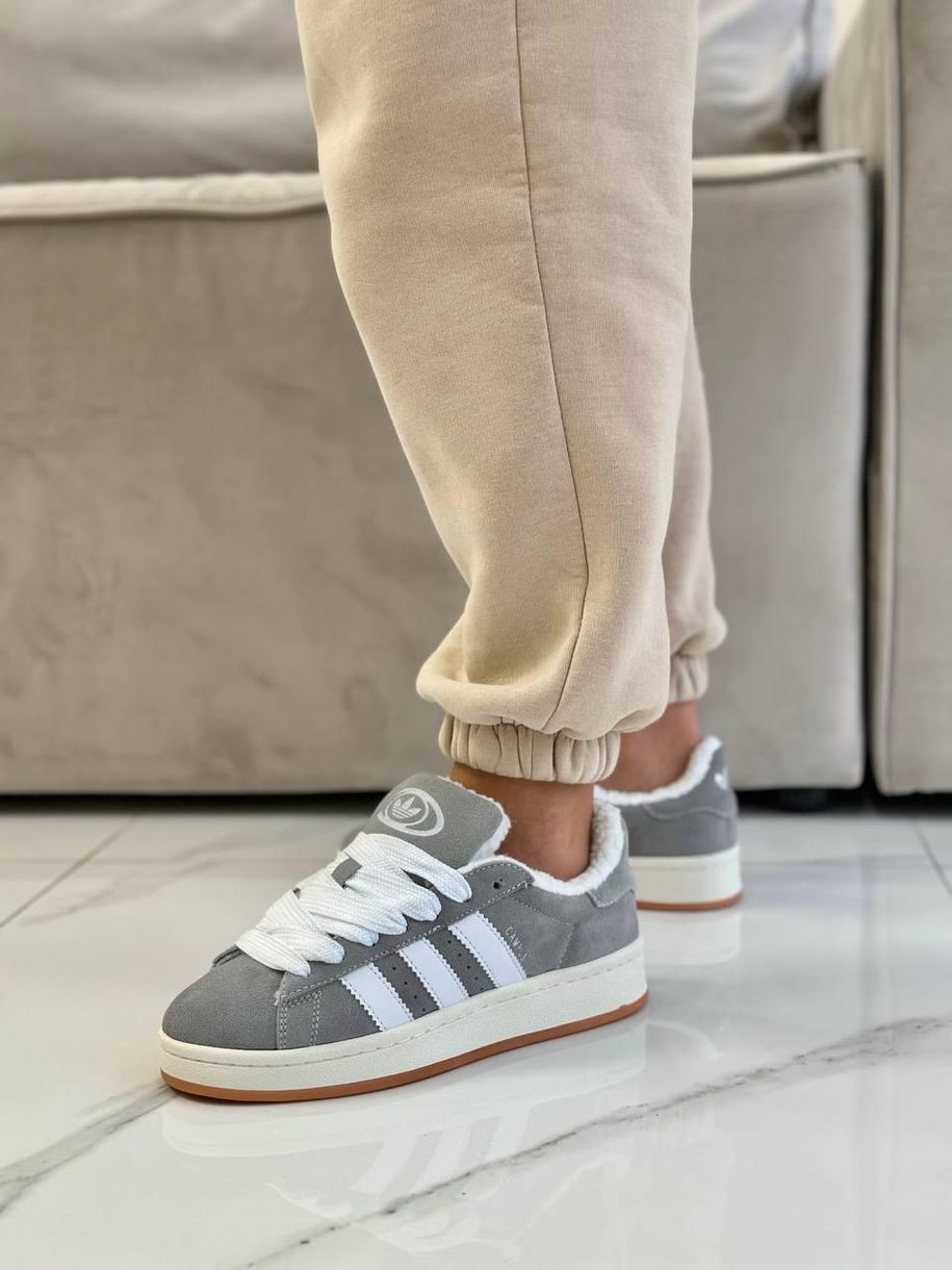 Зимові Кросівки Adidas Campus Grey Fur 9842 фото