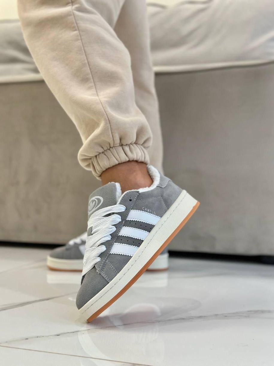 Зимові Кросівки Adidas Campus Grey Fur 9842 фото