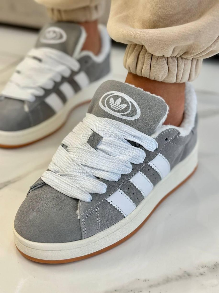 Зимові Кросівки Adidas Campus Grey Fur 9842 фото