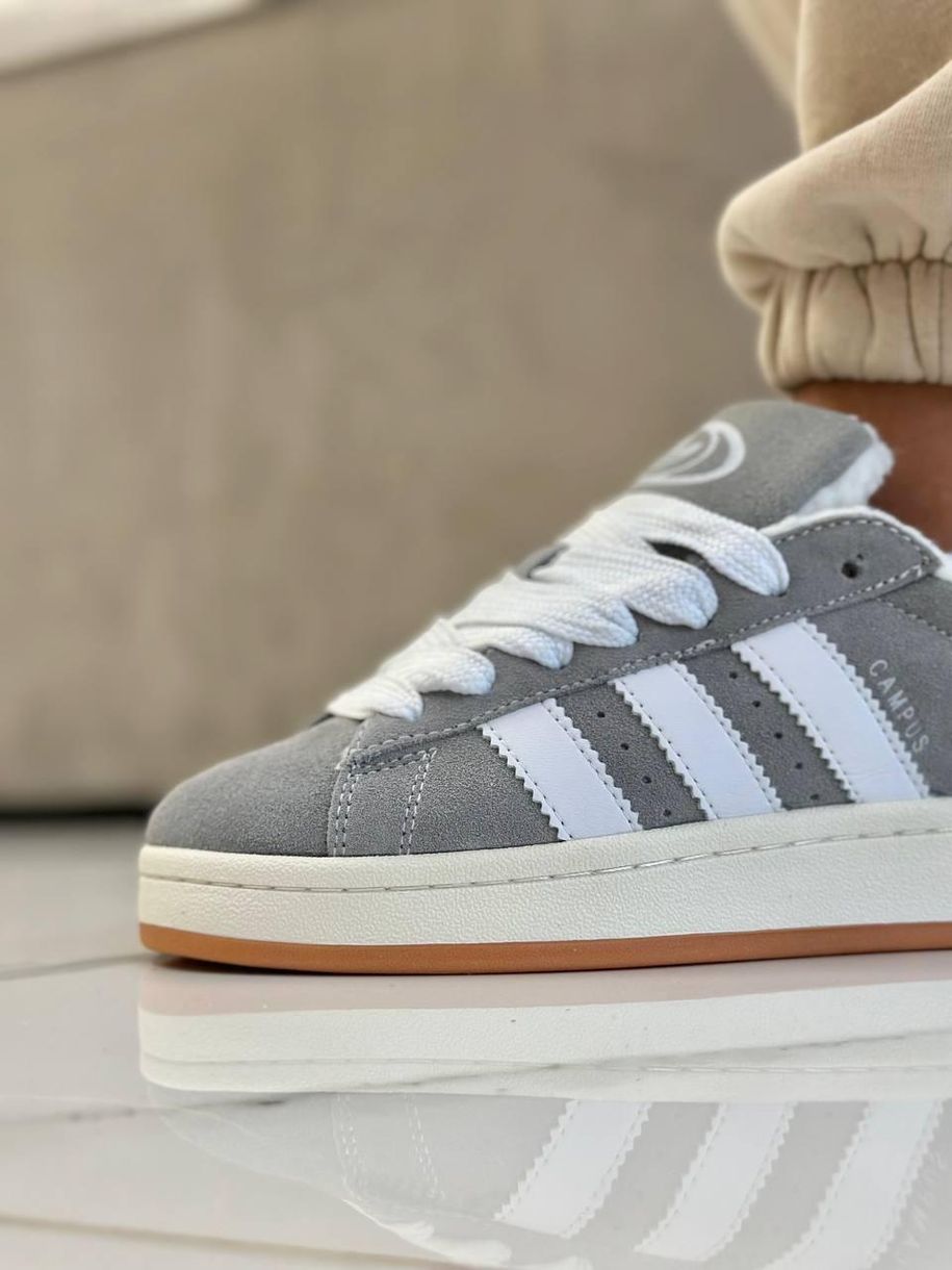 Зимові Кросівки Adidas Campus Grey Fur 9842 фото