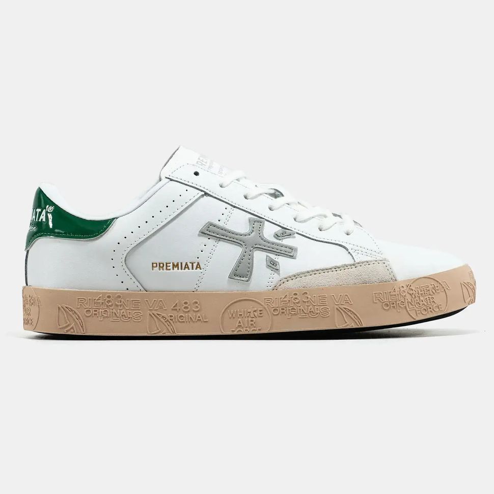 Premiata Steven White Green Gum