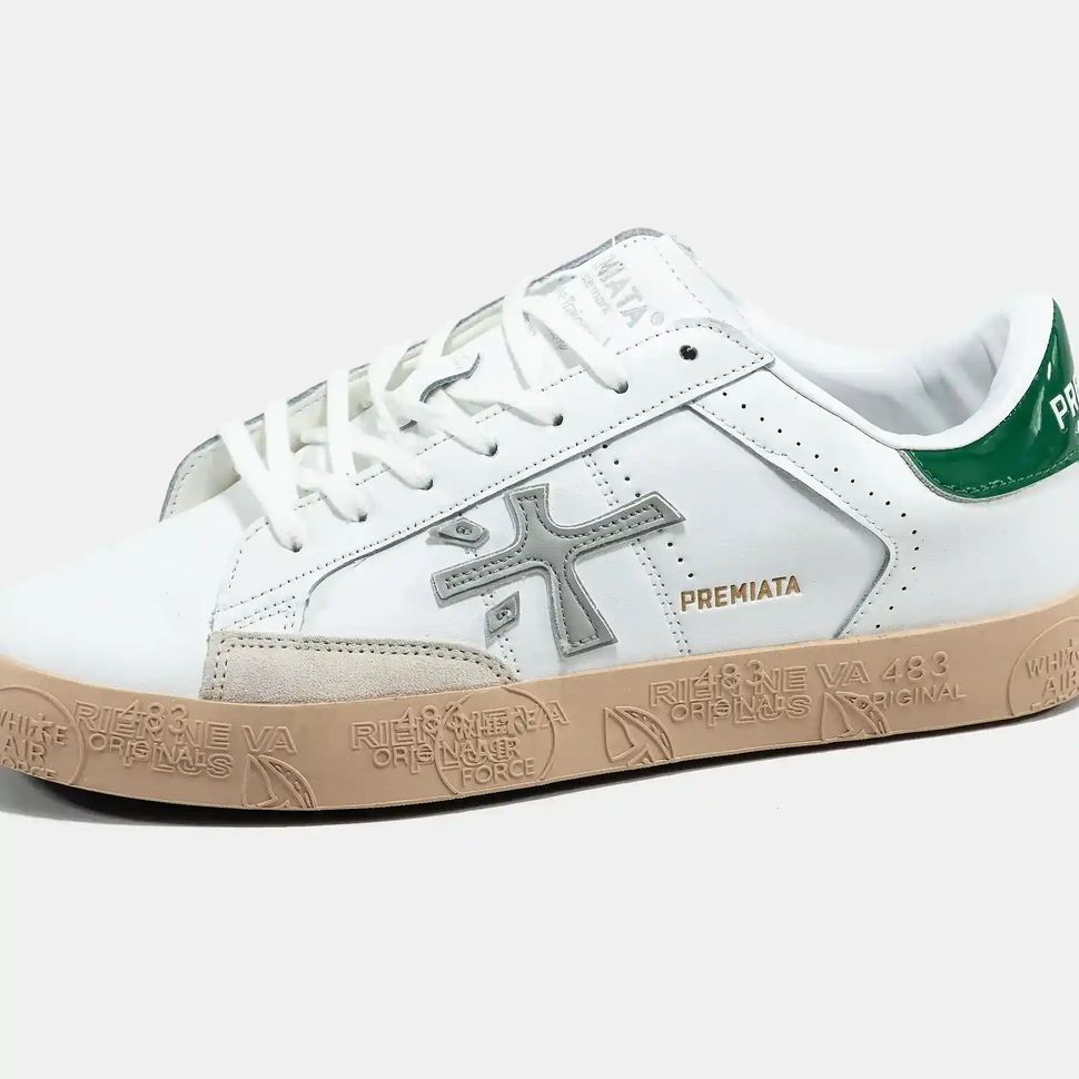 Premiata Steven White Green Gum