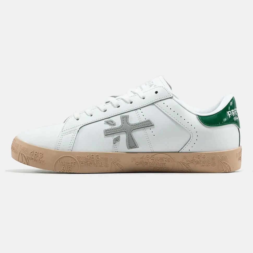 Premiata Steven White Green Gum