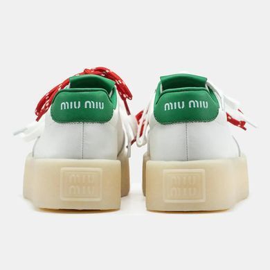 Miu Miu Platform Sneakers White Green Red