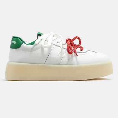 Miu Miu Platform Sneakers White Green Red