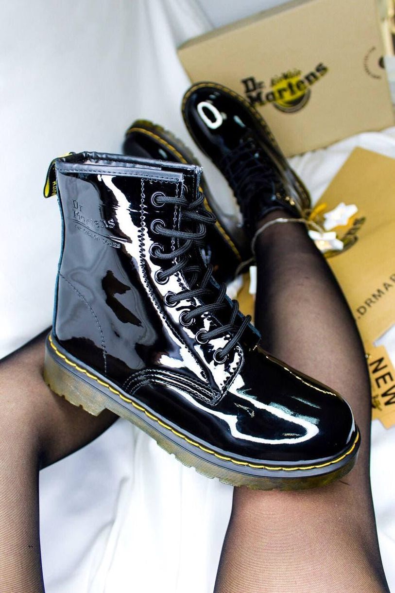 Зимові Черевики Dr. Martens Patent Black Logo 4208 фото