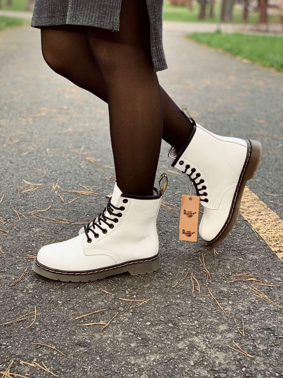 Зимние ботинки Dr. Martens White Brown 4202 фото