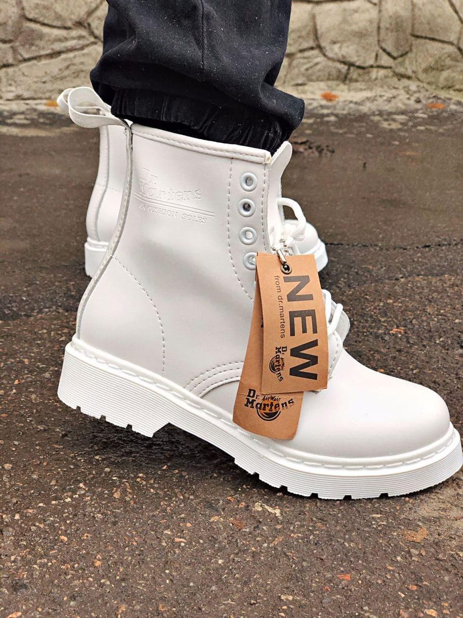 Черевики Dr. Martens White Logo 4252 фото