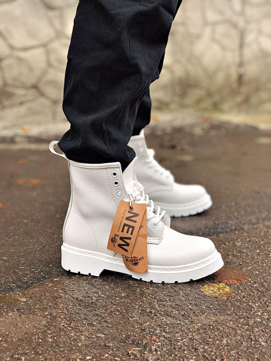 Черевики Dr. Martens White Logo 4252 фото