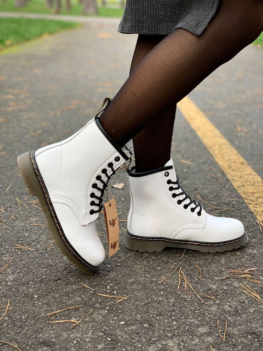 Зимние ботинки Dr. Martens White Brown 4202 фото