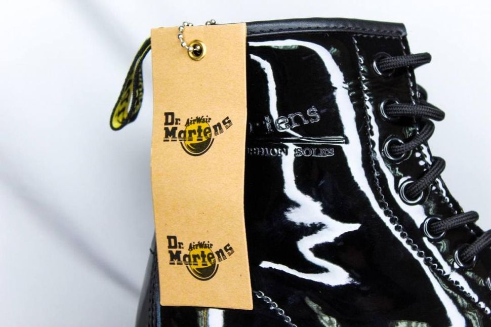 Зимові Черевики Dr. Martens Patent Black Logo 4208 фото