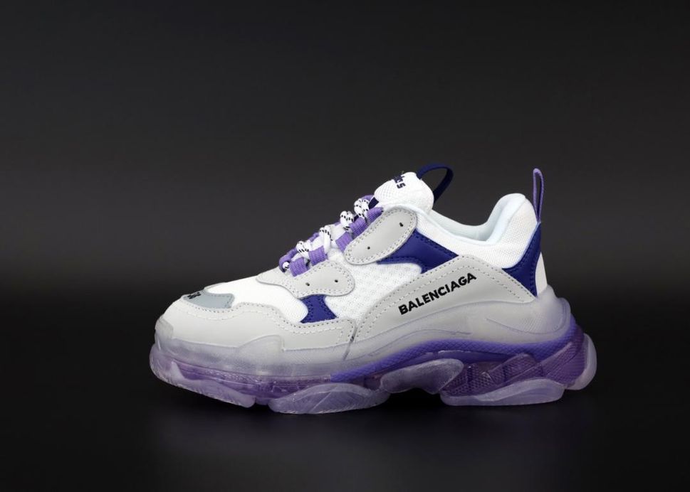 Кросівки Balenciaga Triple S Clear Sole Violet Blue Grey 3442 фото