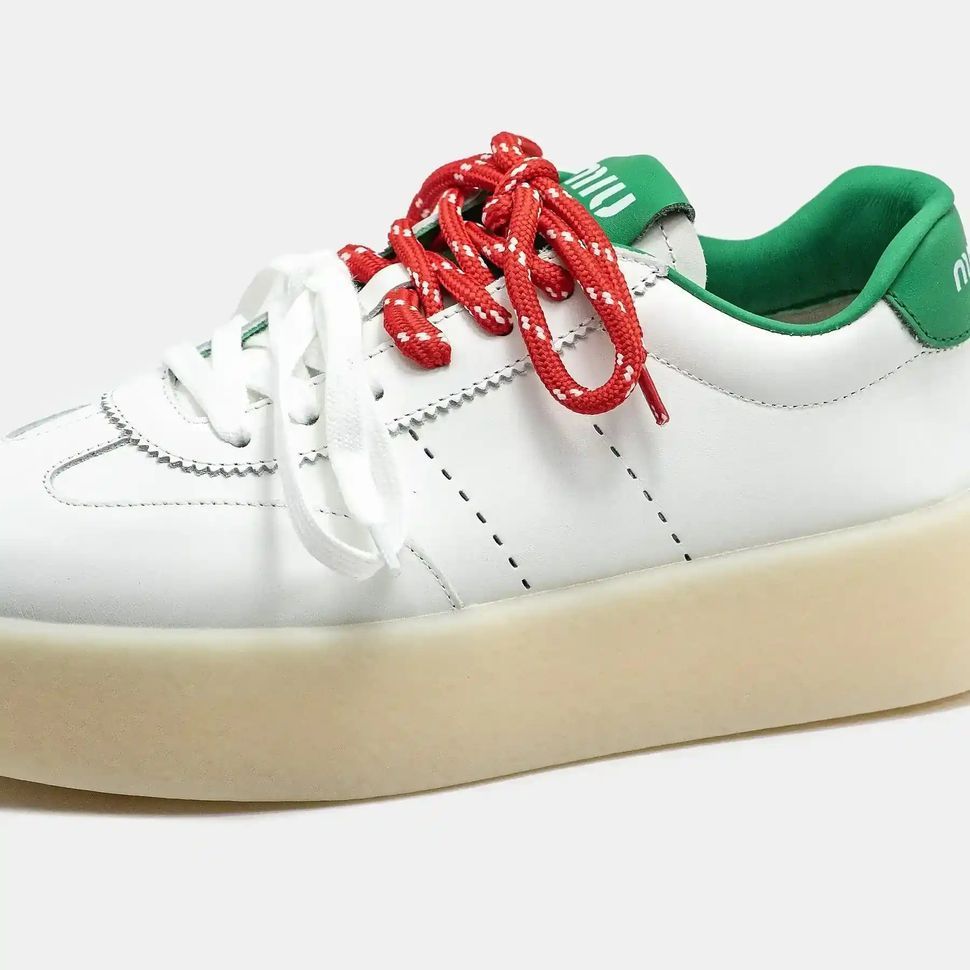 Miu Miu Platform Sneakers White Green Red