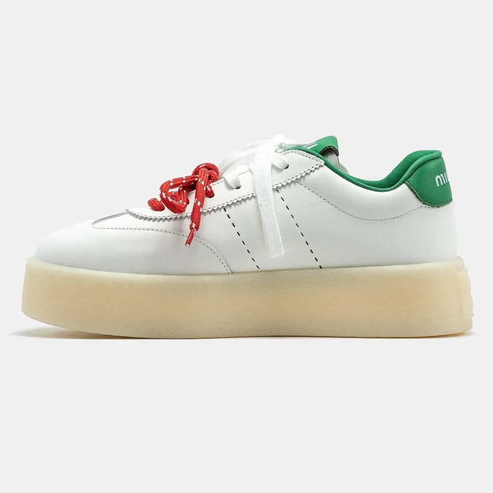 Miu Miu Platform Sneakers White Green Red