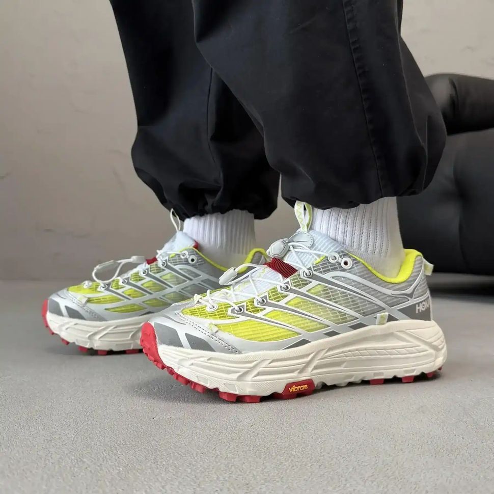 Hoka x Nicole McLaughlin Mafate Three2 White Lime Red