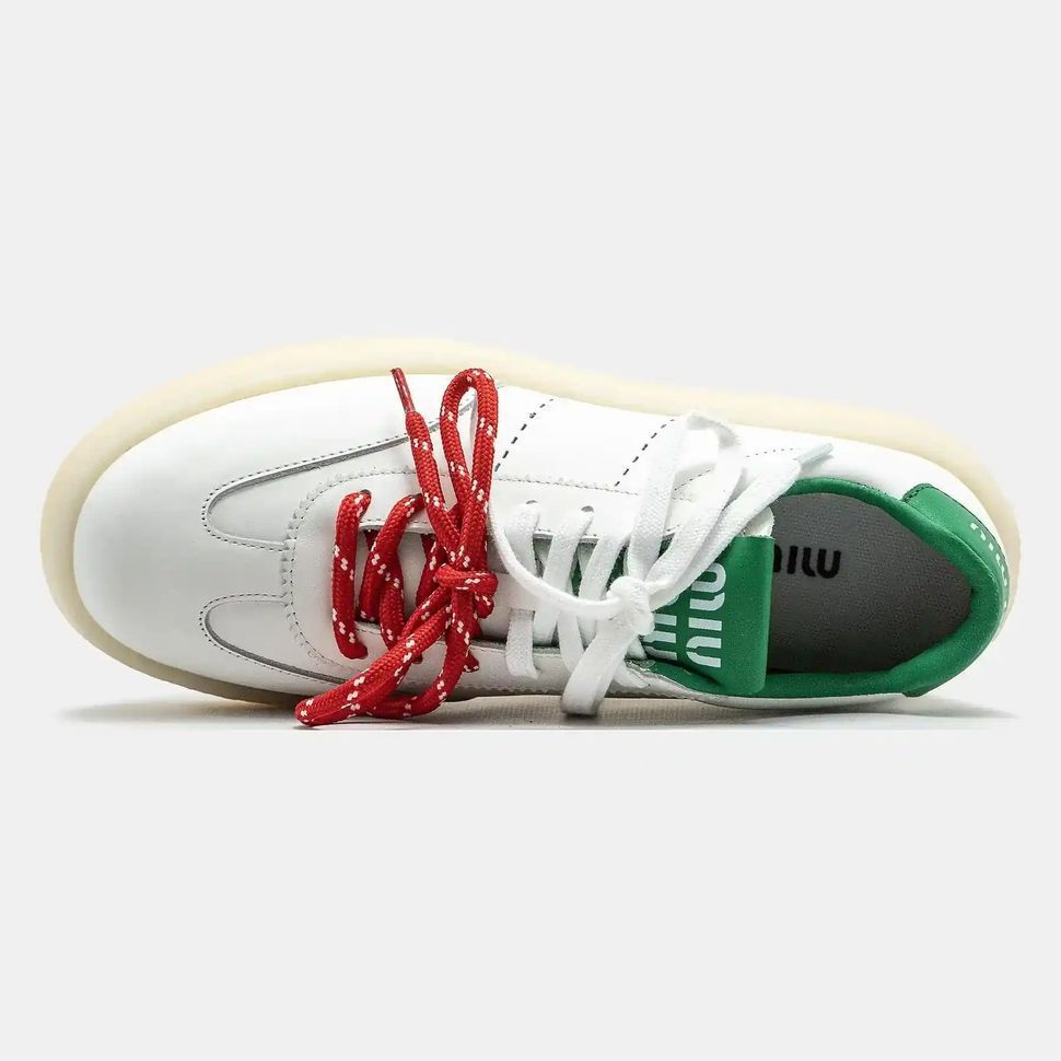 Miu Miu Platform Sneakers White Green Red