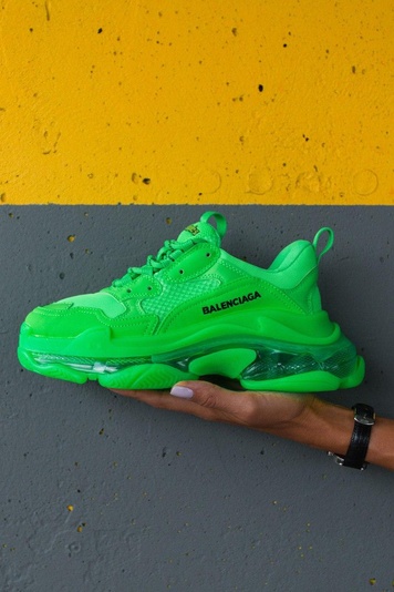 Кросівки Balenciaga Triple S Clear Sole Green Neon 3469 фото