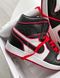 Баскетбольні кросівки Nike Air Jordan 1 Retro Mid Black White Red 2059 фото 2