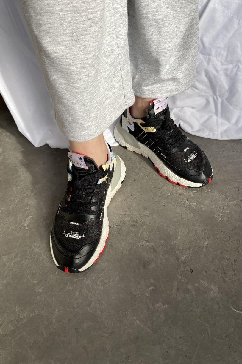 Кросівки Adidas Nite Jogger Black White Red 2540 фото