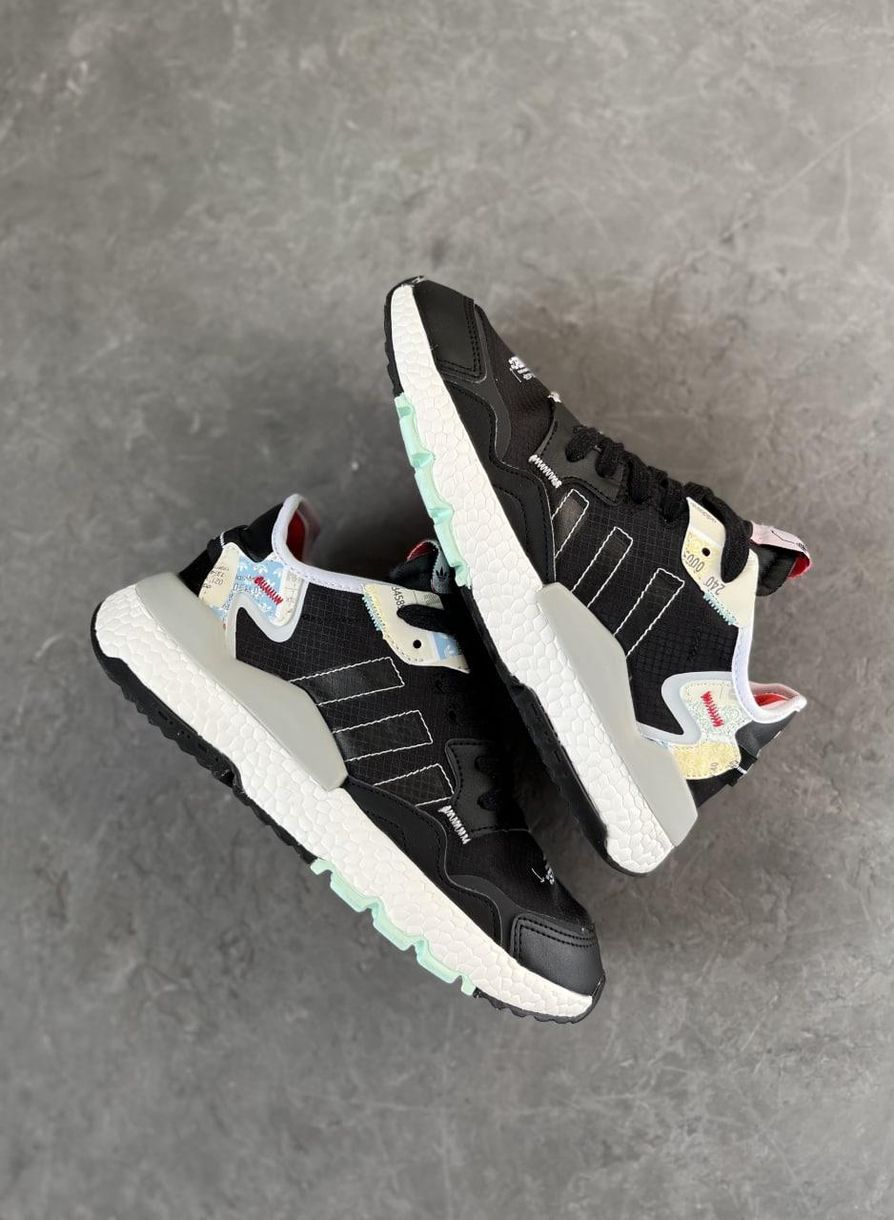 Кросівки Adidas Nite Jogger Black White Red 2540 фото