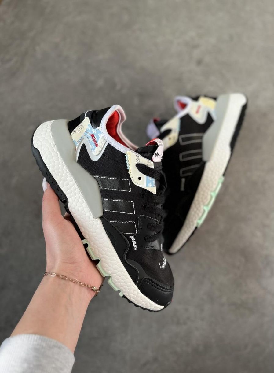 Кросівки Adidas Nite Jogger Black White Red 2540 фото