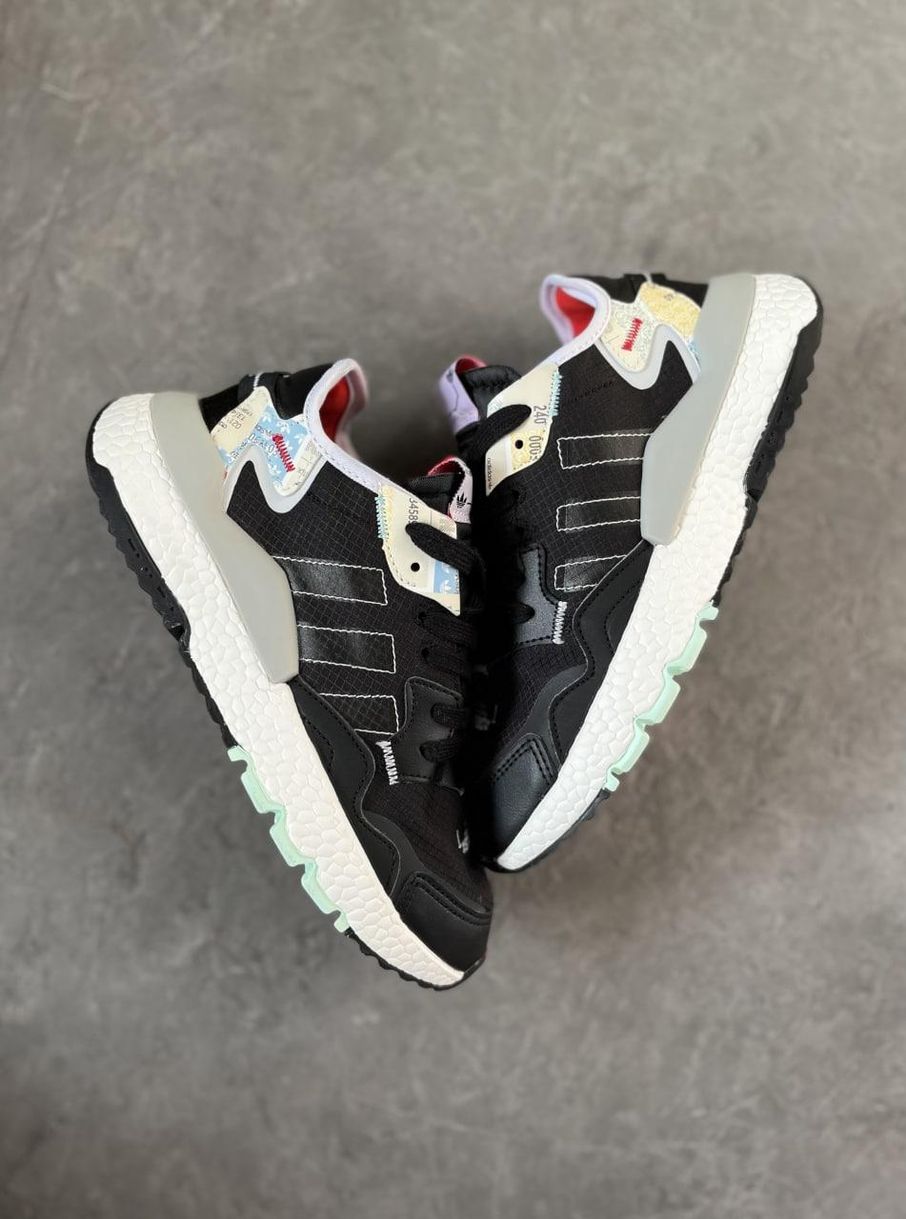 Кросівки Adidas Nite Jogger Black White Red 2540 фото