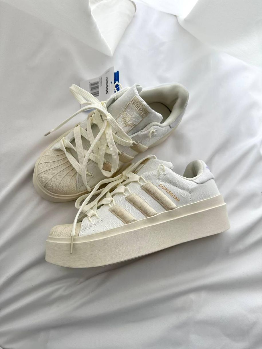 Кроссовки Adidas Superstar Bonega White Beige 9696 фото