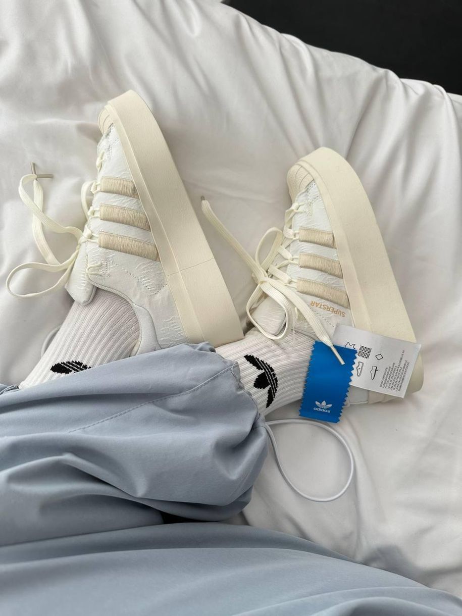 Кроссовки Adidas Superstar Bonega White Beige 9696 фото