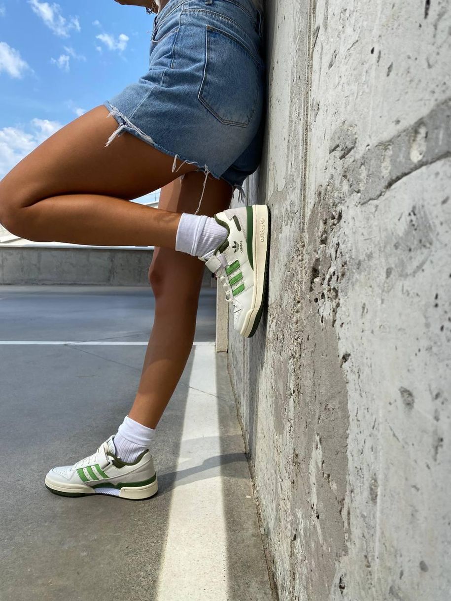 Кросівки Adidas New Forum White Green 2450 фото