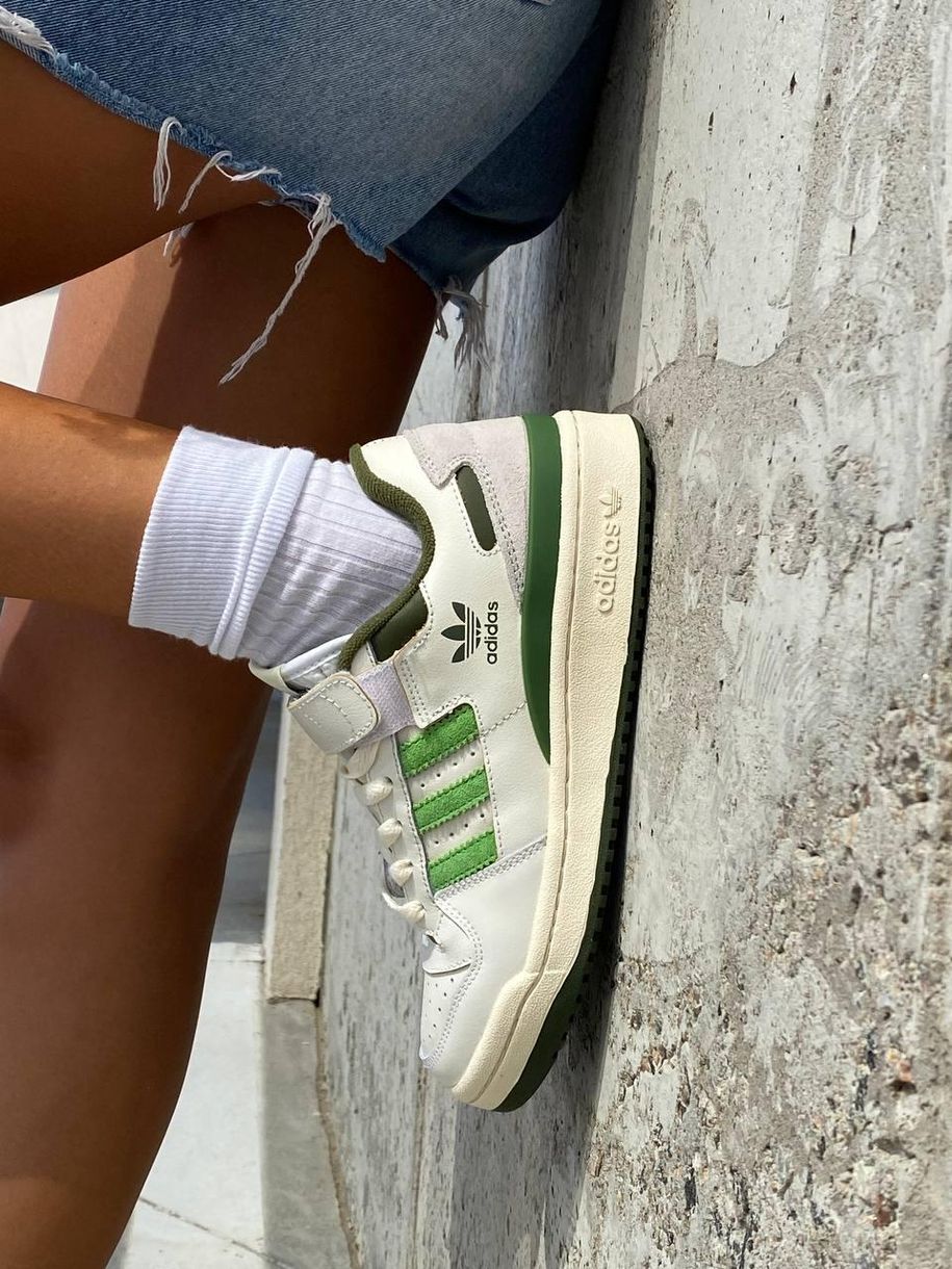 Кросівки Adidas New Forum White Green 2450 фото