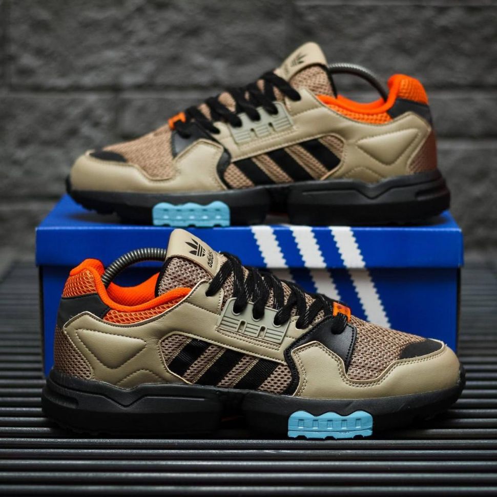 Кроссовки Adidas ZX Torsion Beige Black Orange 8950 фото