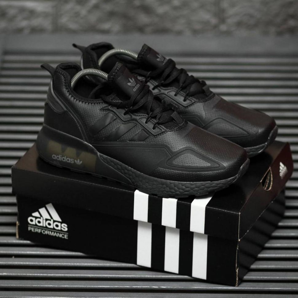 Кроссовки Adidas ZX 2K Boost Full Black 8962 фото