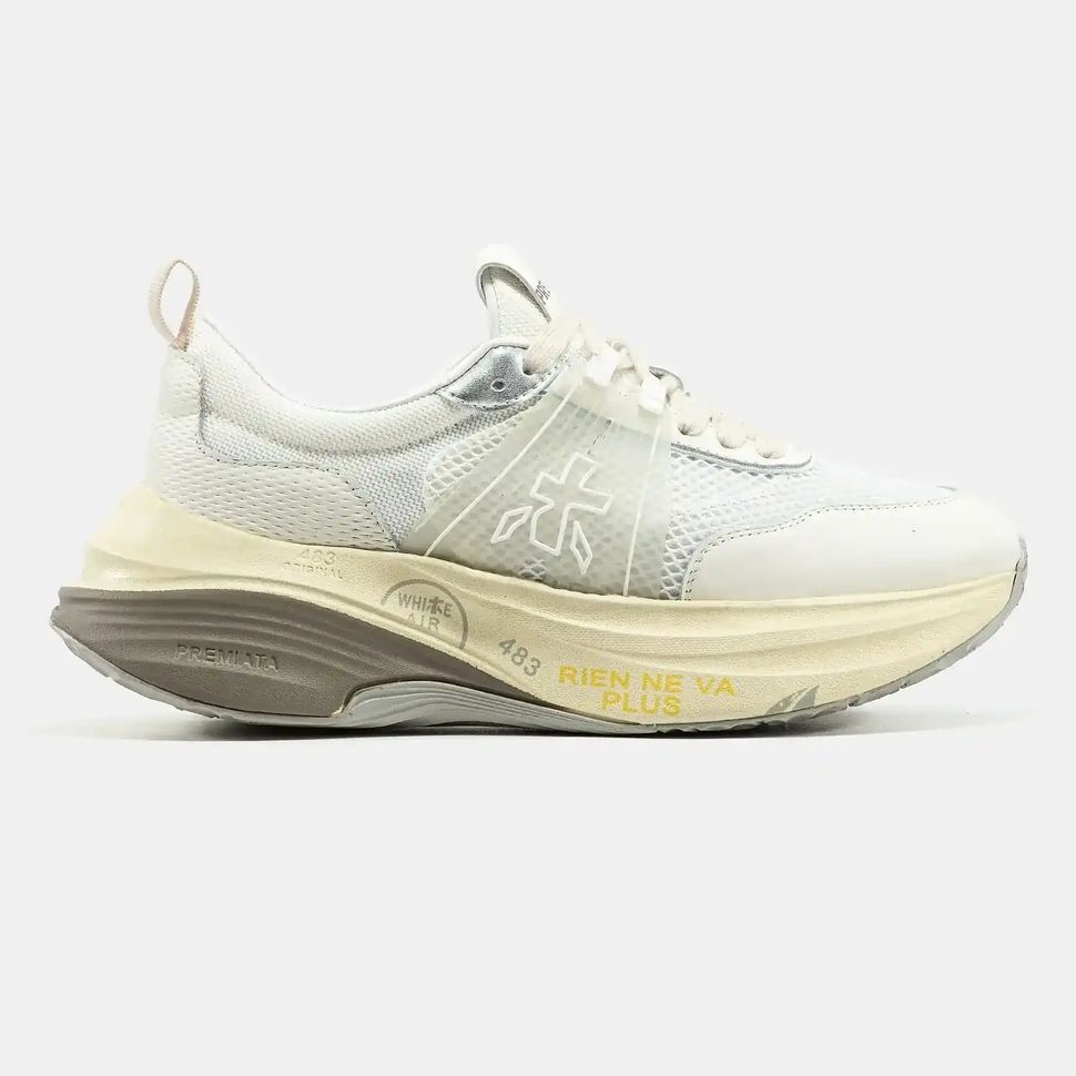 Premiata HILL White Silver Cream, 37