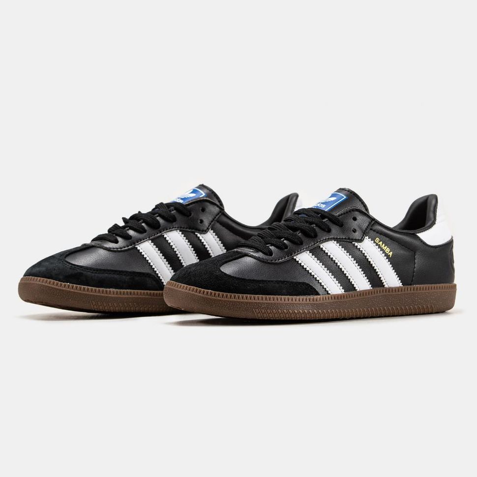 Кеды Adidas Samba Black White Brown 3267 фото