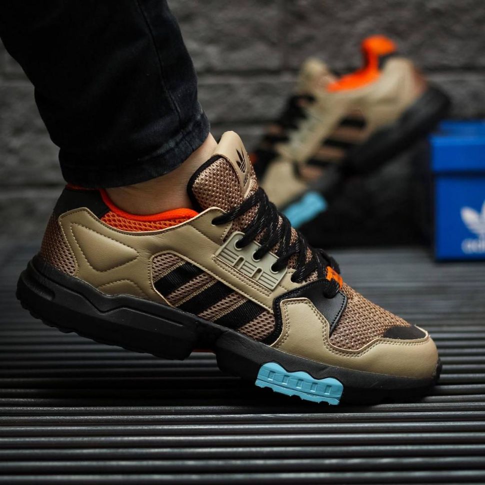 Кроссовки Adidas ZX Torsion Beige Black Orange 8950 фото