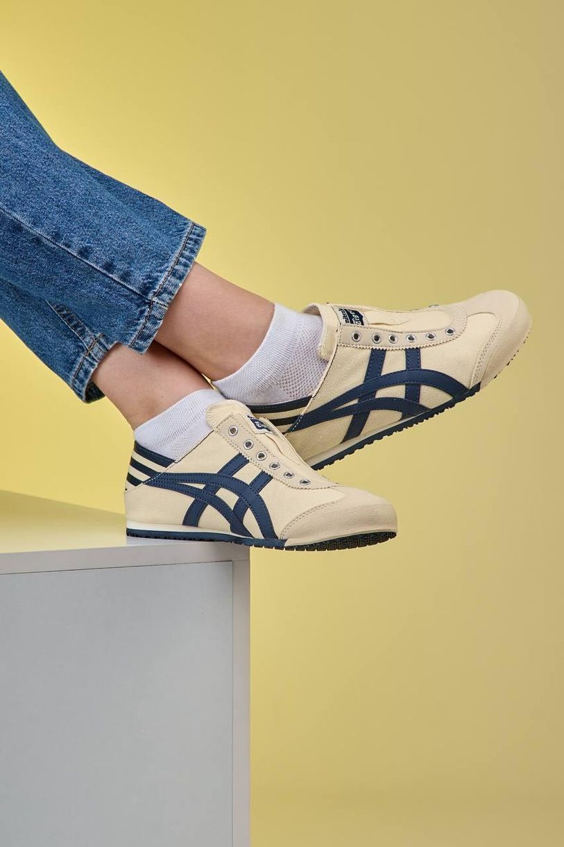 Кроссовки кремовие Asics Onitsuka Tiger Mexico 66 Slip On Paraty Cream Navy, 36