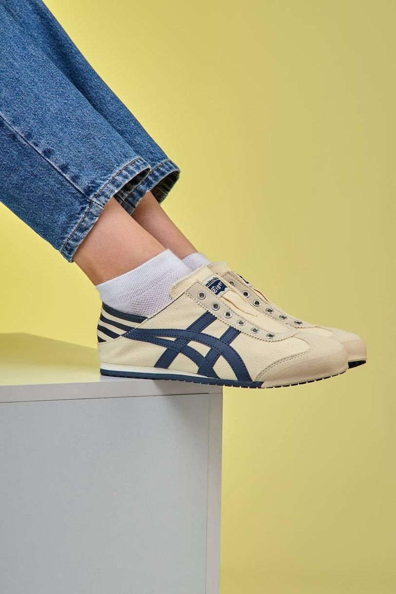 Кроссовки кремовие Asics Onitsuka Tiger Mexico 66 Slip On Paraty Cream Navy, 36