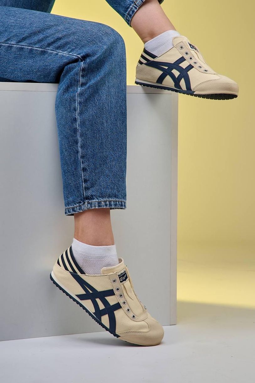 Кроссовки кремовие Asics Onitsuka Tiger Mexico 66 Slip On Paraty Cream Navy, 36