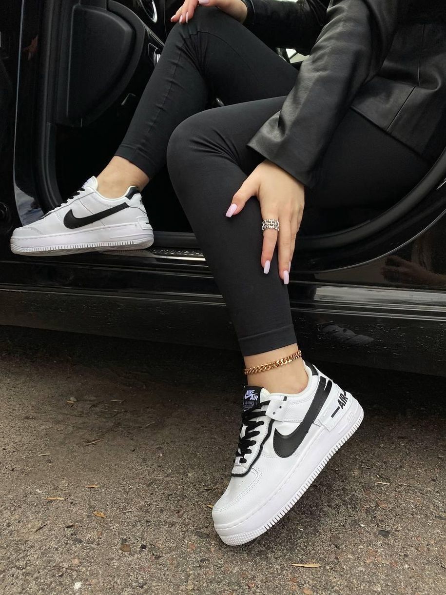Кросівки Nike Air Force 1 SHADOW Black White 7188 фото