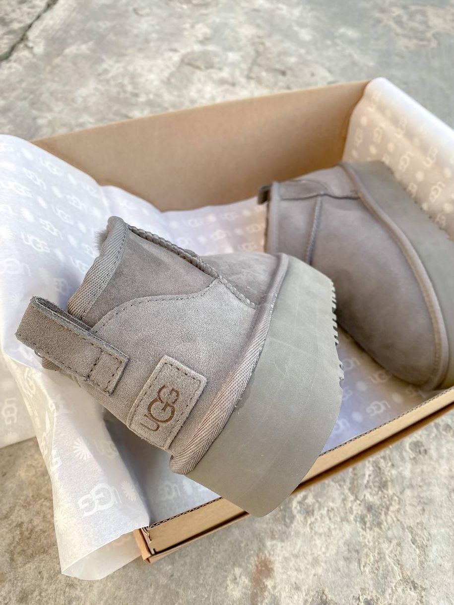 Зимние сапоги UGG Ultra Mini Platform Light Grey, 38