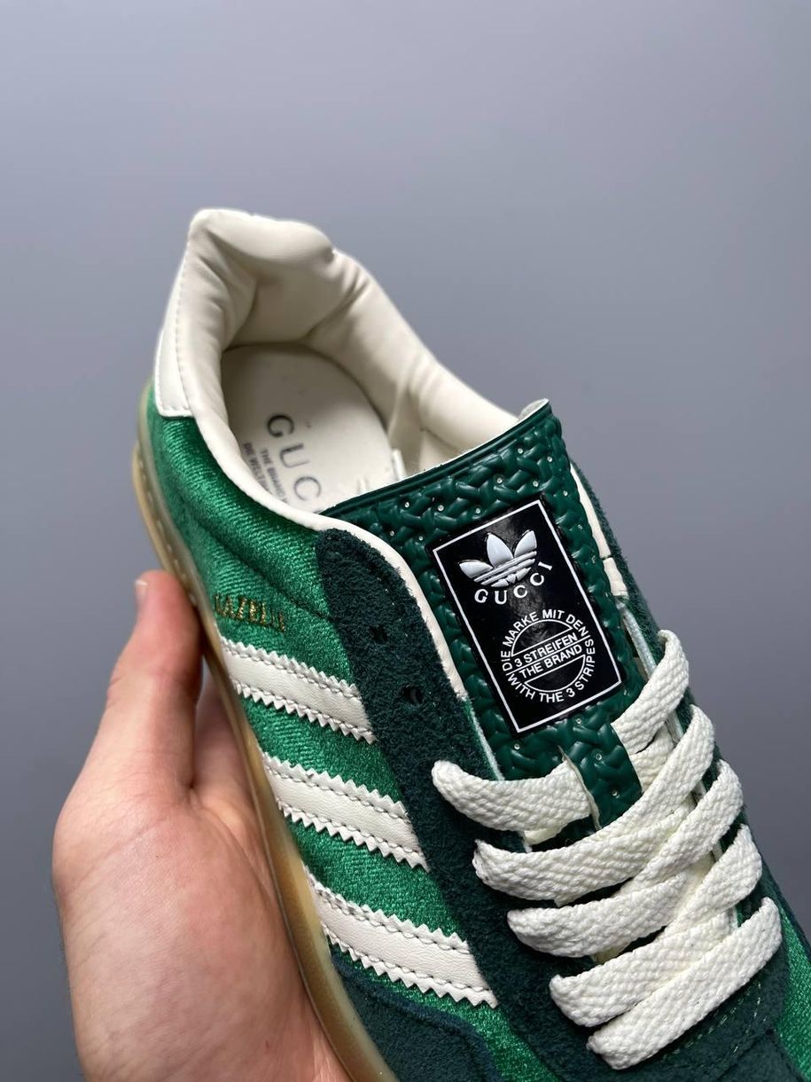 Кроссовки Adidas x Gucci Gazelle Green 2318 фото