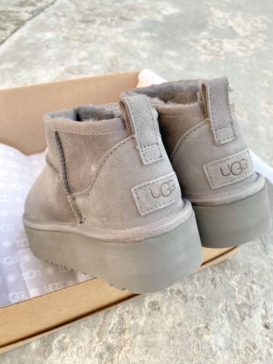 Зимние сапоги UGG Ultra Mini Platform Light Grey, 38