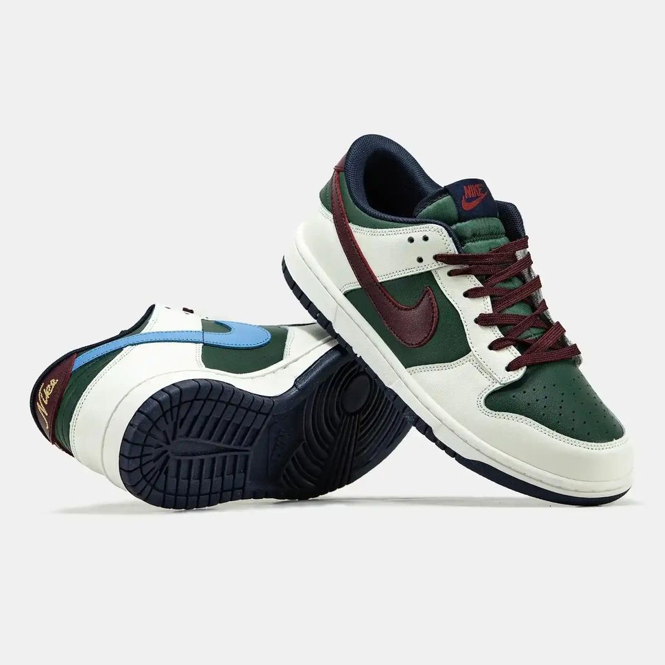 Nike Dunk Low Gorge Green Sail Burgundy