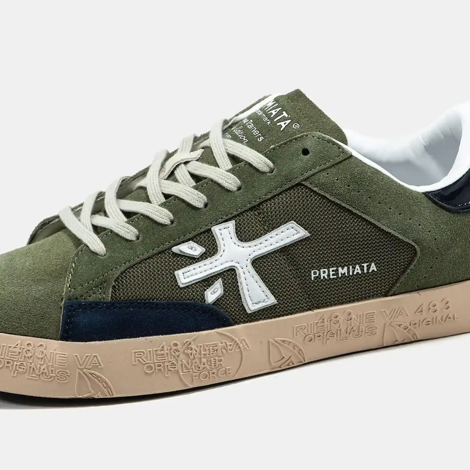 Premiata Steven Olive Navy Gum