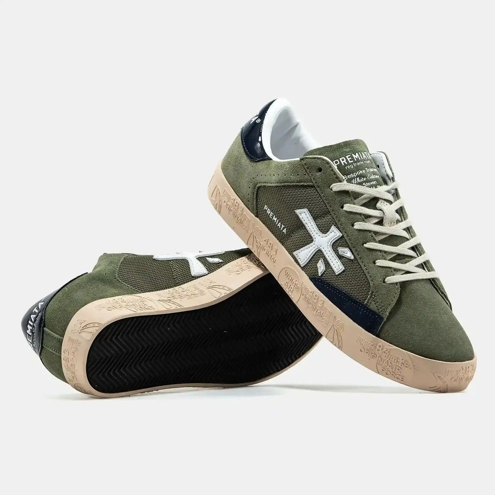 Premiata Steven Olive Navy Gum