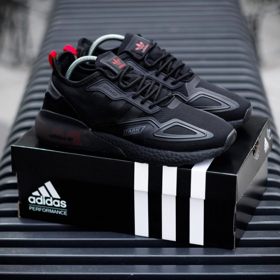 Кроссовки Adidas ZX 2K Boost Black Red 8964 фото