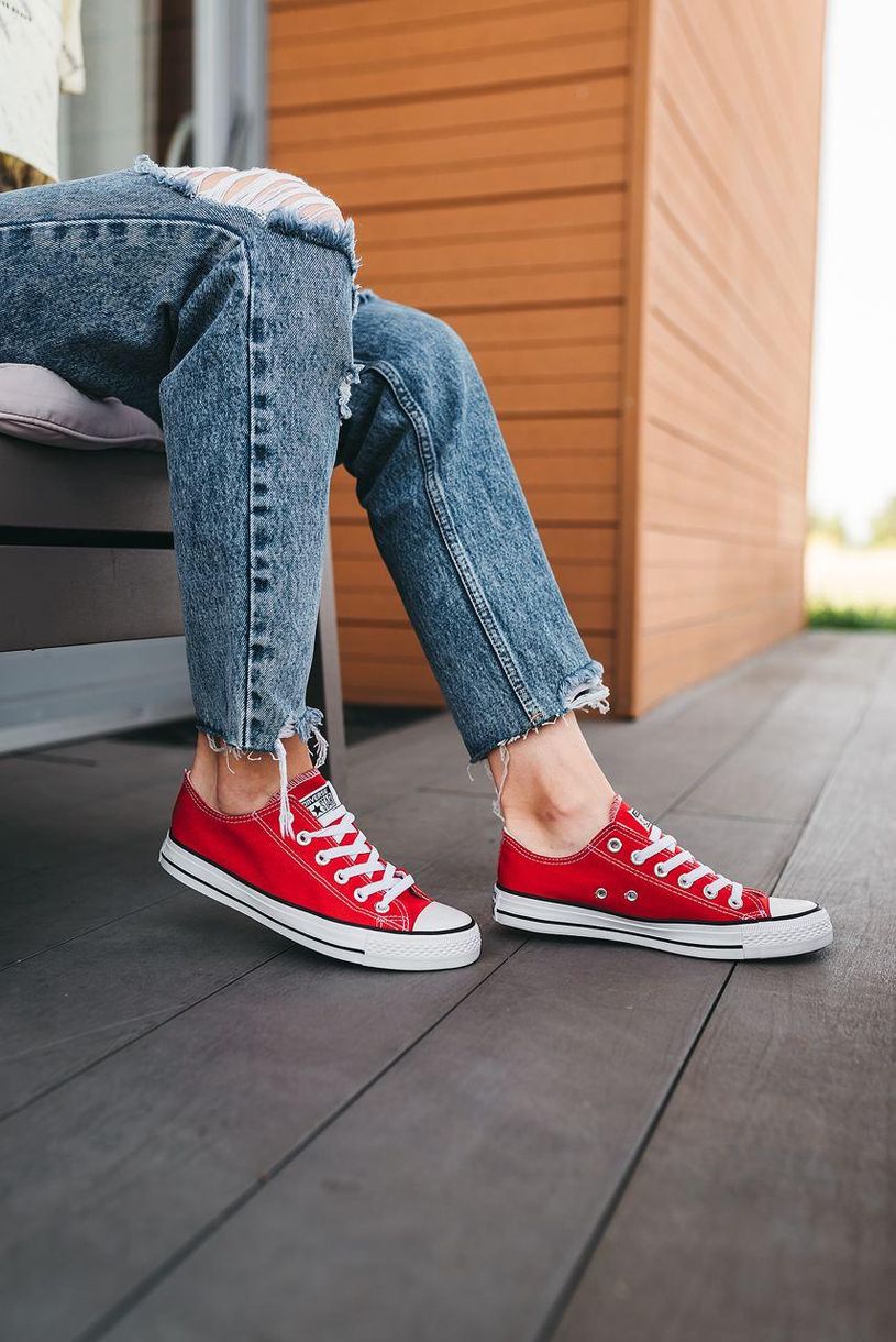 Кеди Converse Low Red White Black Line 4760 фото